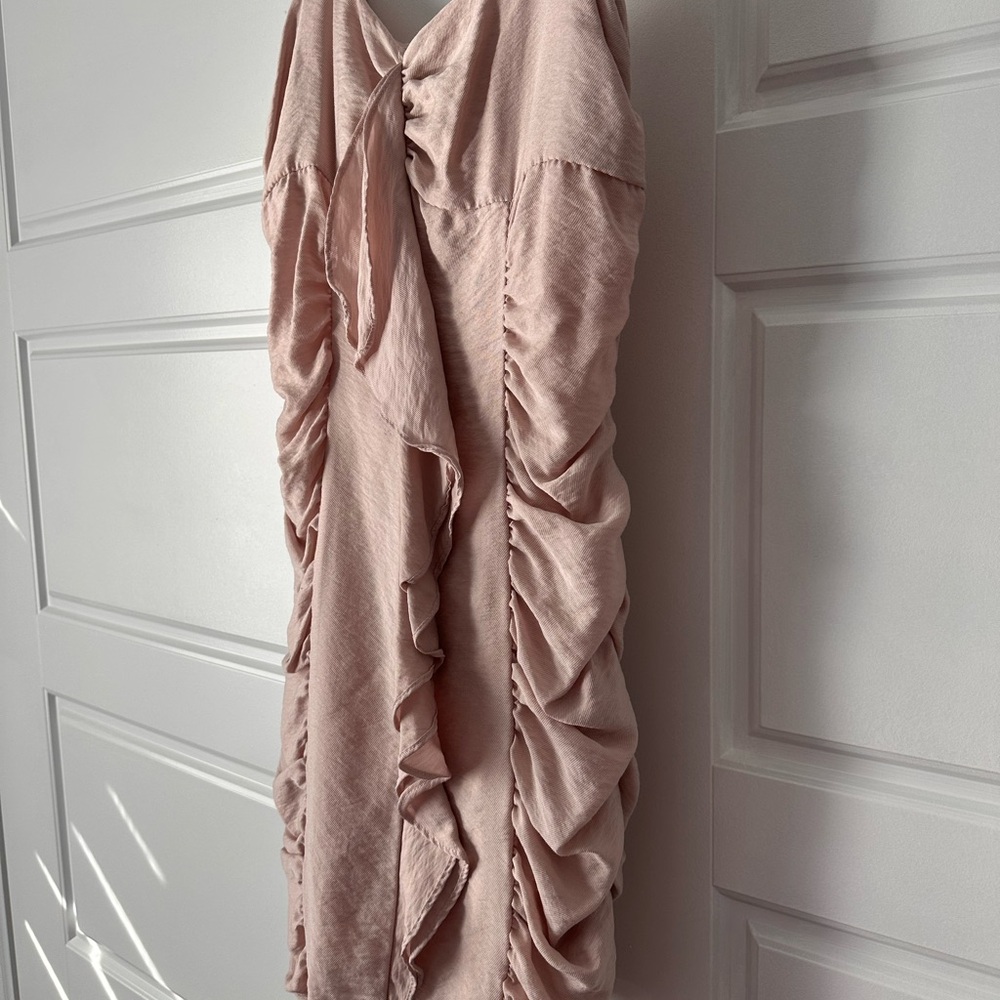 Elegant Pink Ruffled Dress